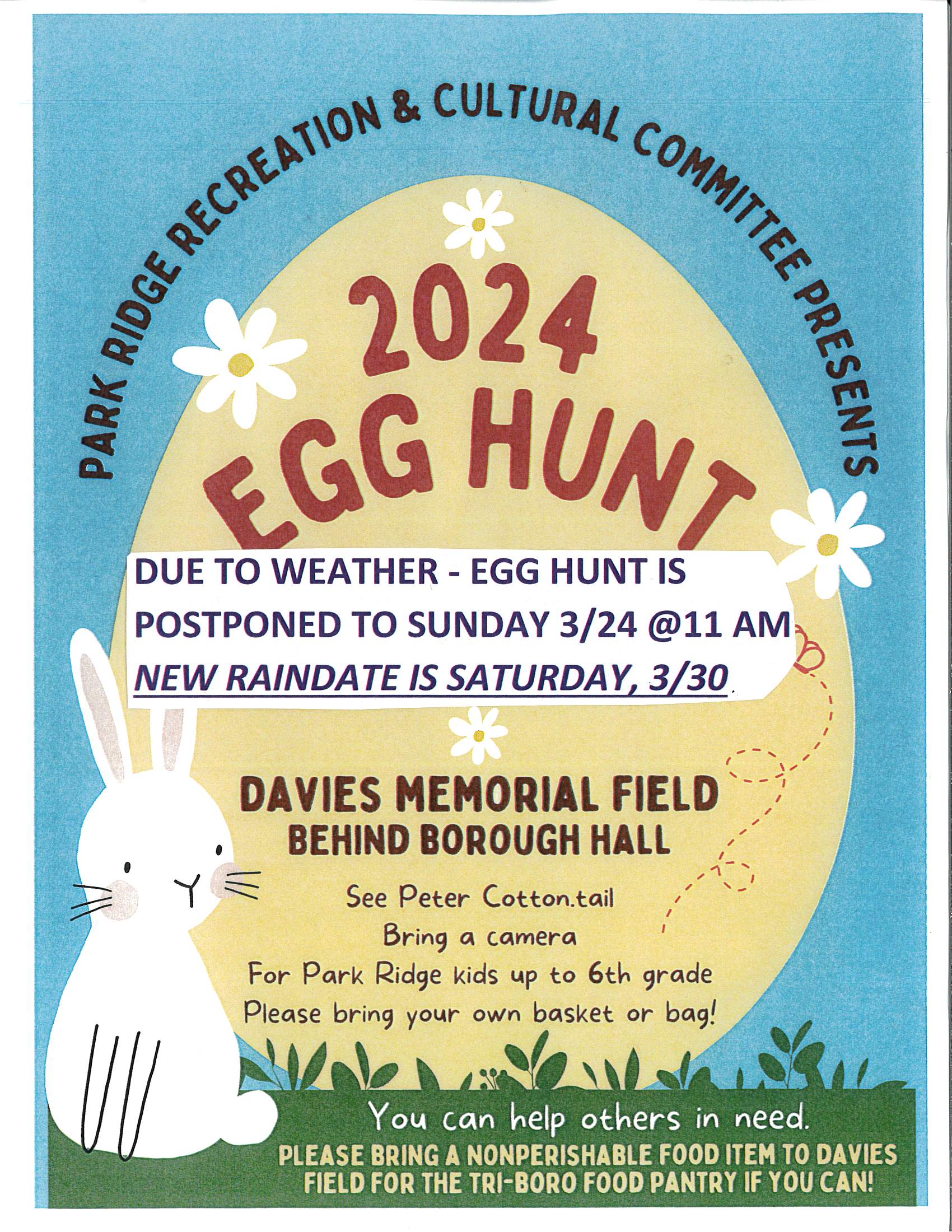 2024 Egg Hunt Revised New Date Flyer
